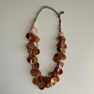 Orange Multi-Strand Shell Necklace